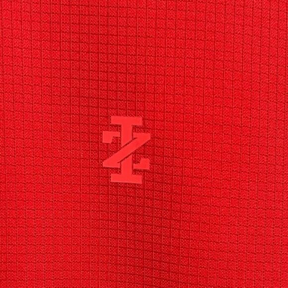 IZOD Golf Shirt Men's Large Red Textured Short Sleeve Three Button Performance - Picture 4 of 14